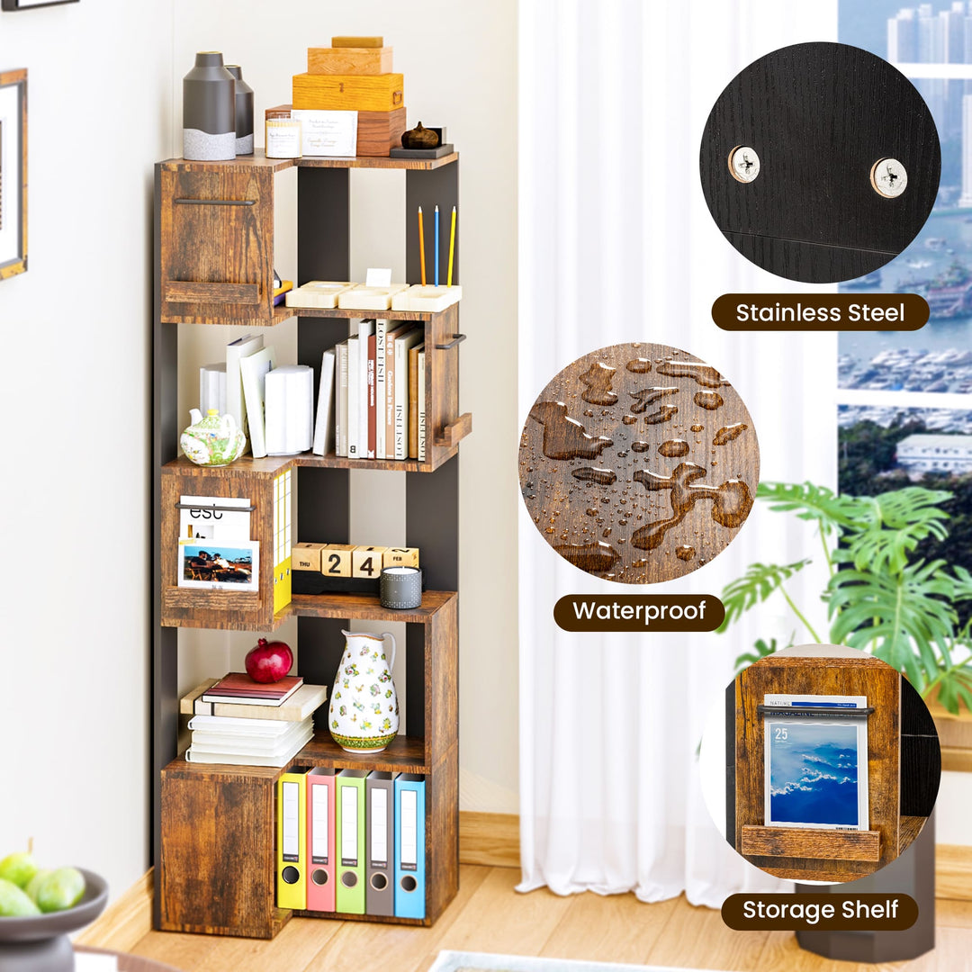Pamapic 63" Corner Wall Shelf with 5 Tiers