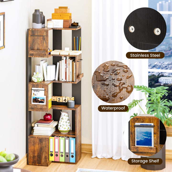 Pamapic 63" Corner Wall Shelf with 5 Tiers