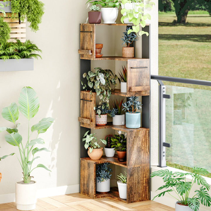 Pamapic 63" Corner Wall Shelf with 5 Tiers