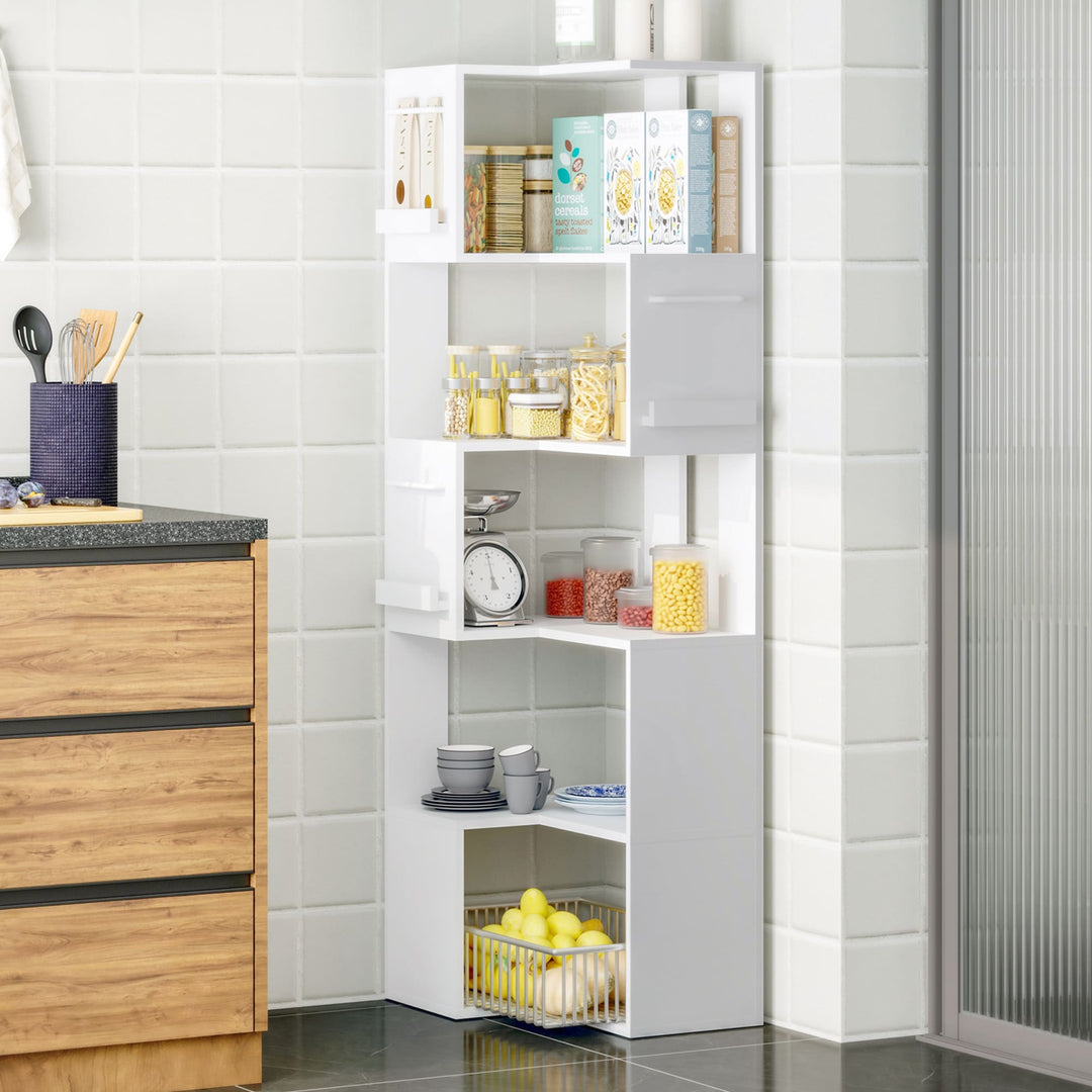 Pamapic 63" Corner Wall Shelf with 5 Tiers