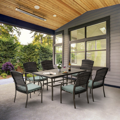 Pamapic Green 7 Piece Outdoor Dining Set