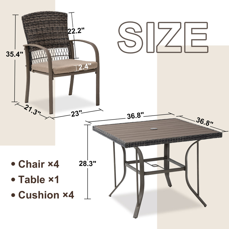 the size of pamapic dinning set