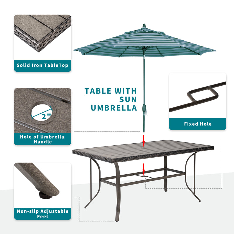 Pamapic 7 Pieces Patio Dining Set