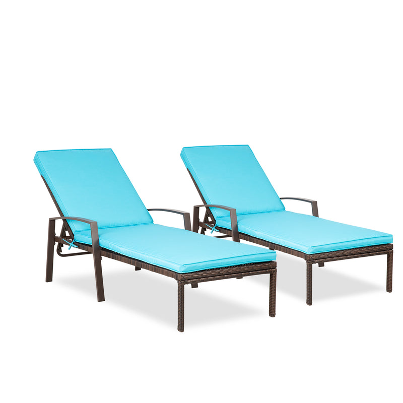 Pamapic Solid Back Chaise Lounge Set