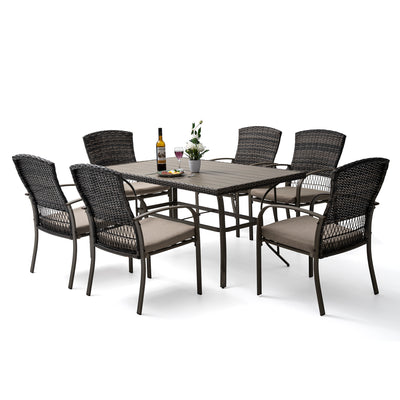 PamaPic 5-Pieces Wicker Patio Furniture Set Outdoor Patio Chairs